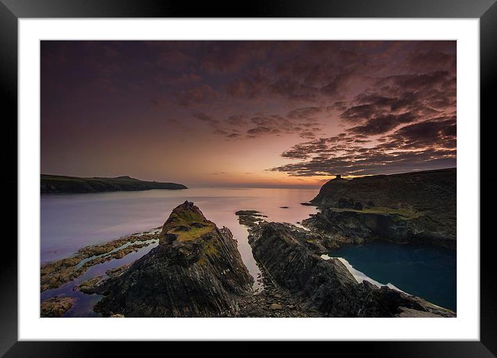 Abereiddy Sunset Framed Mounted Print by Creative Photography Wales