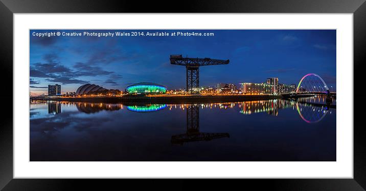  Glasgow Night Panorama Framed Mounted Print by Creative Photography Wales