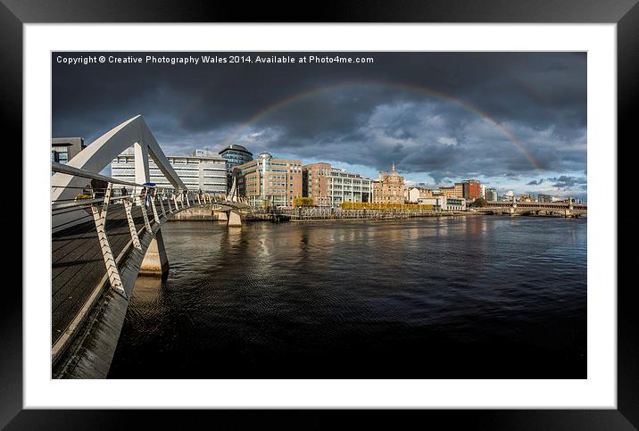  Squiggly Bridge Rainbow Framed Mounted Print by Creative Photography Wales