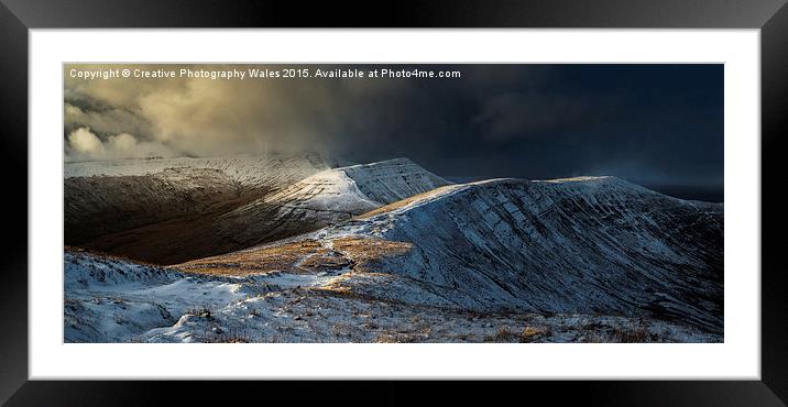 Cribyn Winter Storm, Brecon Beacons  Wales Framed Mounted Print by Creative Photography Wales