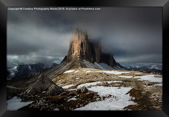 Tre Cime, Dolomites Landscape  Framed Print by Creative Photography Wales