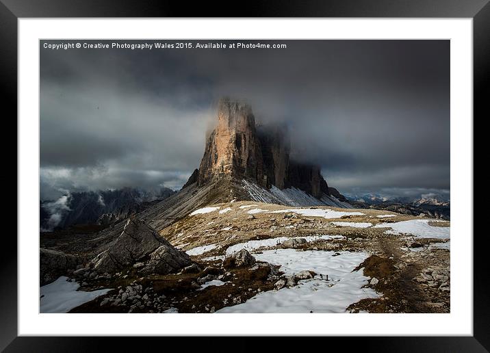 Tre Cime, Dolomites Landscape  Framed Mounted Print by Creative Photography Wales