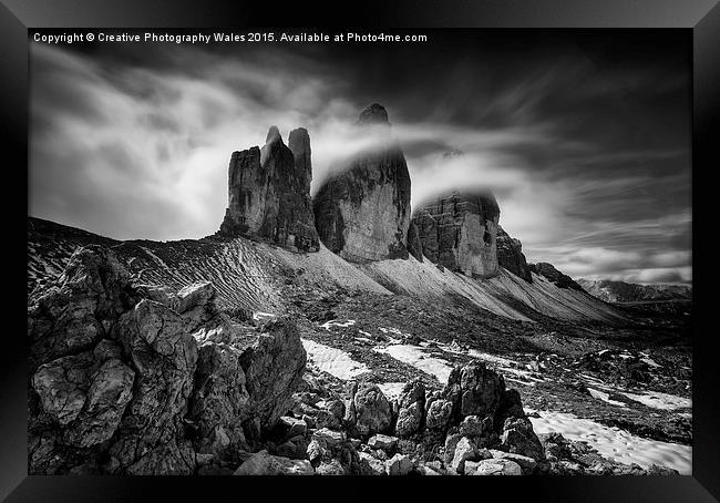 Tre Cime in the Dolomites  Framed Print by Creative Photography Wales