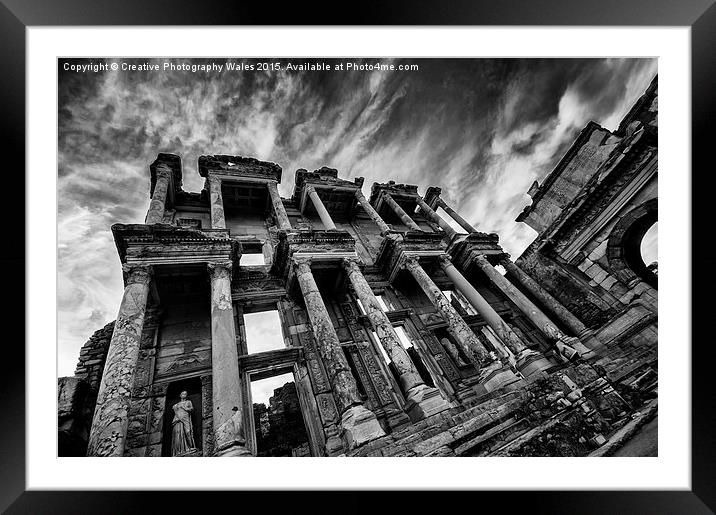 The Library at Ephesus in Turkey Framed Mounted Print by Creative Photography Wales