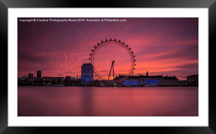 London Eye at Dawn  Framed Mounted Print by Creative Photography Wales