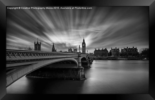 Westminster Bridge and Big Ben Framed Print by Creative Photography Wales