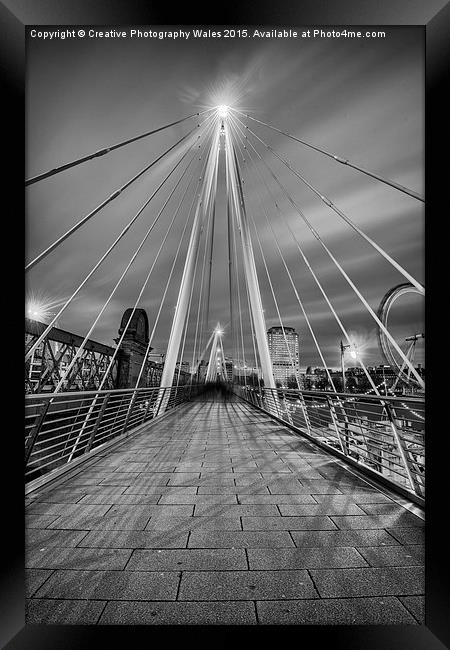 The Embankment Pedestrian Bridge at Night, London Framed Print by Creative Photography Wales
