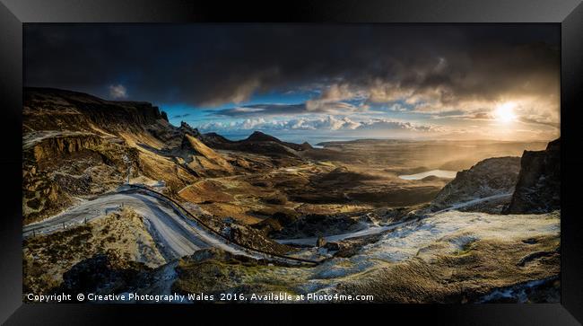 The Quiraing Winter Light on Isle of Skye Framed Print by Creative Photography Wales