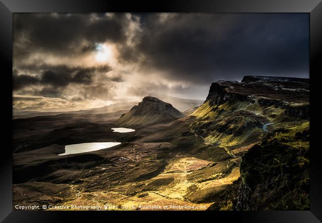 Quiraing Winter Storm, Isle of Skye Framed Print by Creative Photography Wales