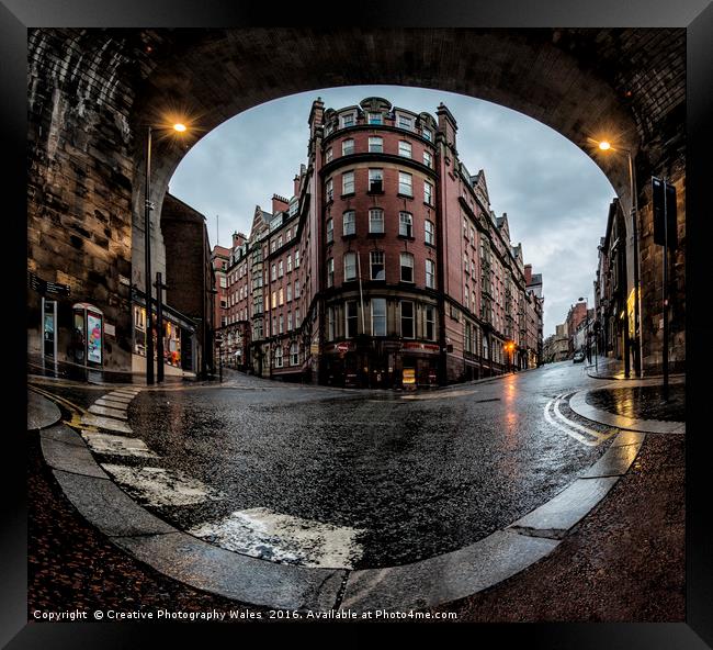 Newcastle street scene Framed Print by Creative Photography Wales