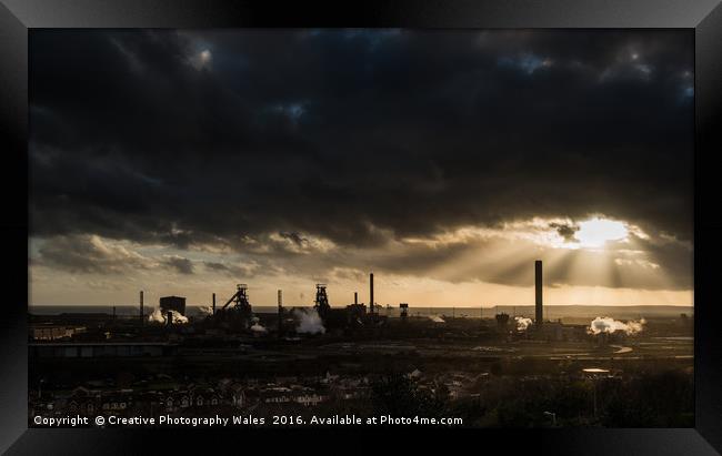 Port Talbot Steelworks Framed Print by Creative Photography Wales