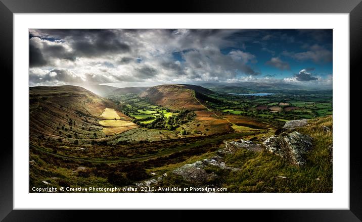 Mynydd Llangorse Autumn Light Framed Mounted Print by Creative Photography Wales