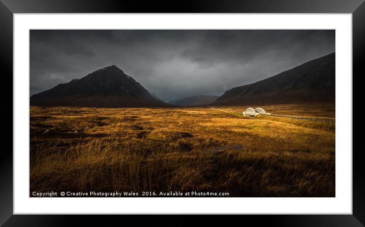 Rannoch Moor Autumn Light Framed Mounted Print by Creative Photography Wales