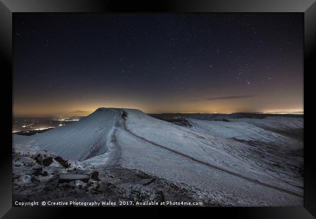 Brecon Beacons Night Sky Framed Print by Creative Photography Wales