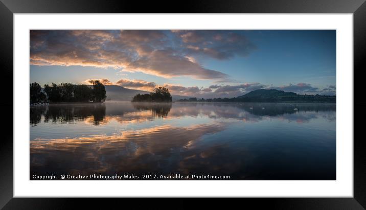 Llangorse Lake Dawn Framed Mounted Print by Creative Photography Wales