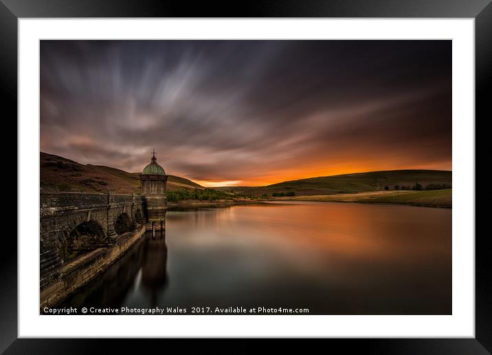 Criag Goch Dam Sunset Framed Mounted Print by Creative Photography Wales