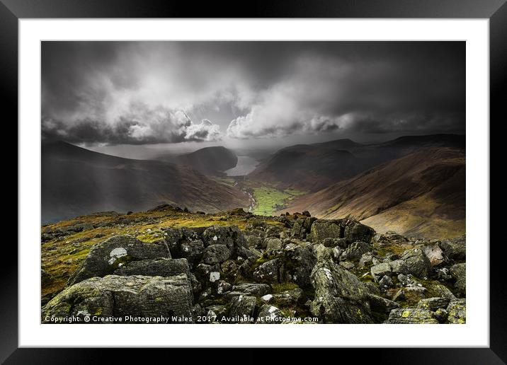 View from Great Gable Framed Mounted Print by Creative Photography Wales