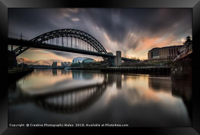 The Tyne Bridge, Newcastle Cityscape Framed Print by Creative Photography Wales