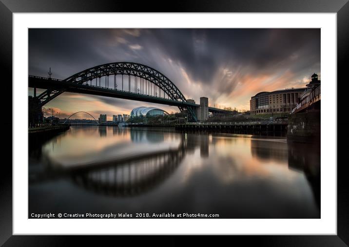 The Tyne Bridge, Newcastle Cityscape Framed Mounted Print by Creative Photography Wales