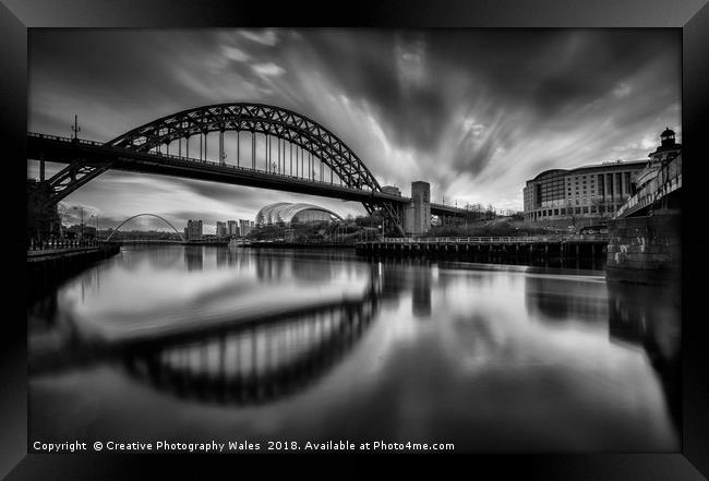 Newcastle Cityscape Framed Print by Creative Photography Wales