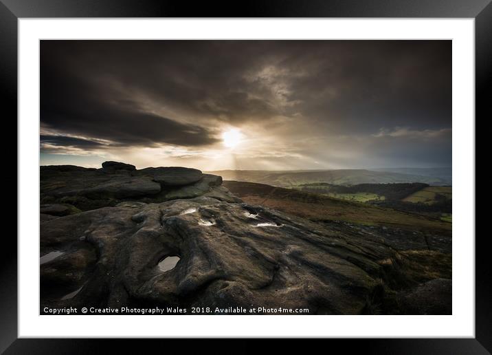 Stanage Edge, Peak District National Park Framed Mounted Print by Creative Photography Wales