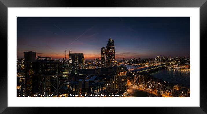 Night view of the city of London Framed Mounted Print by Creative Photography Wales