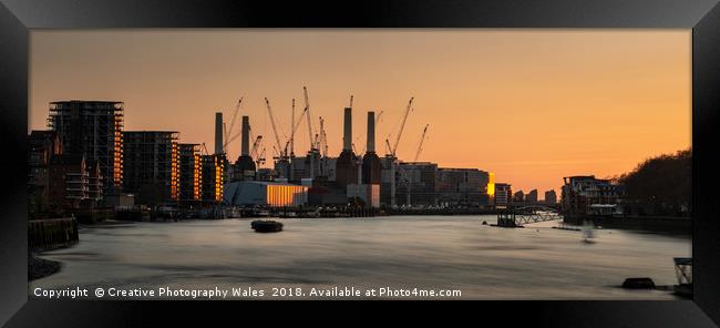 Battersea Power Station on the Thames, London Framed Print by Creative Photography Wales