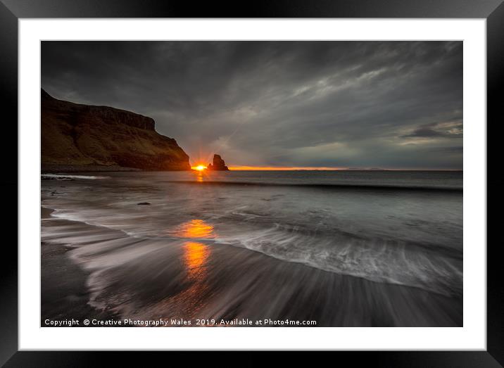 Talisker Bay Sunset, Isle of Skye, Scotland Framed Mounted Print by Creative Photography Wales