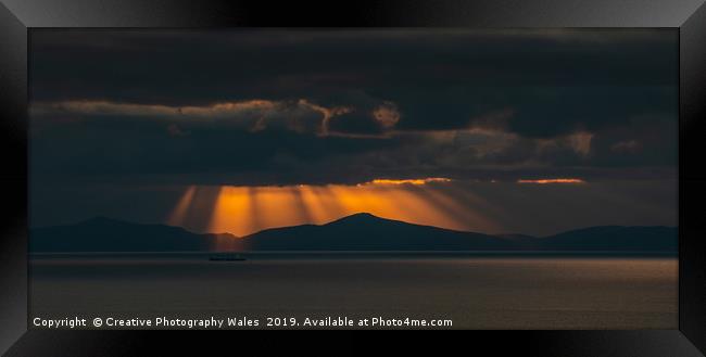 Sunset over Isle of Rum from Isle of Skye Framed Print by Creative Photography Wales