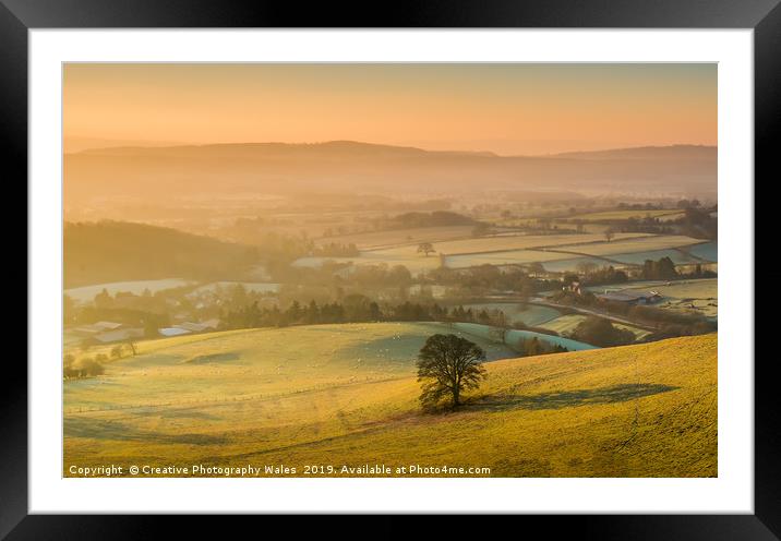Hope Bowdler Winter Landscape Framed Mounted Print by Creative Photography Wales