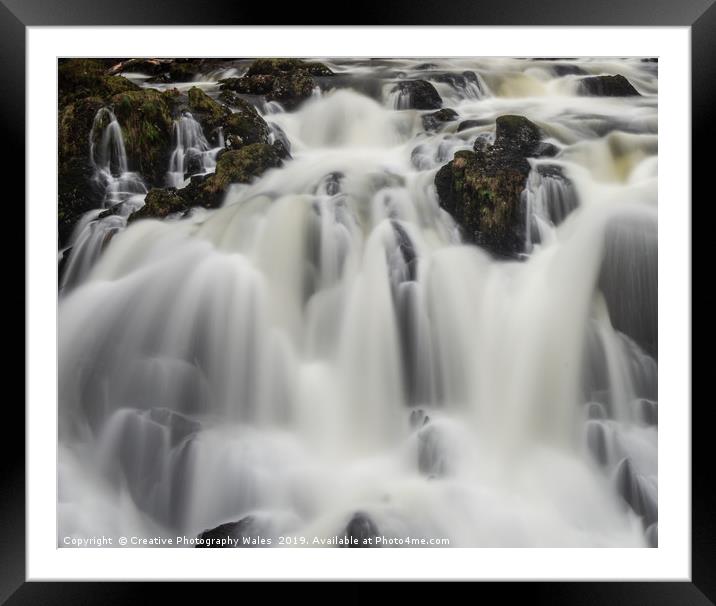 Swallow Falls; Snowdonia National Park Framed Mounted Print by Creative Photography Wales