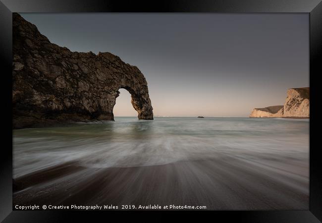 Durdle Door, Jurassic Coast in Dorset Framed Print by Creative Photography Wales