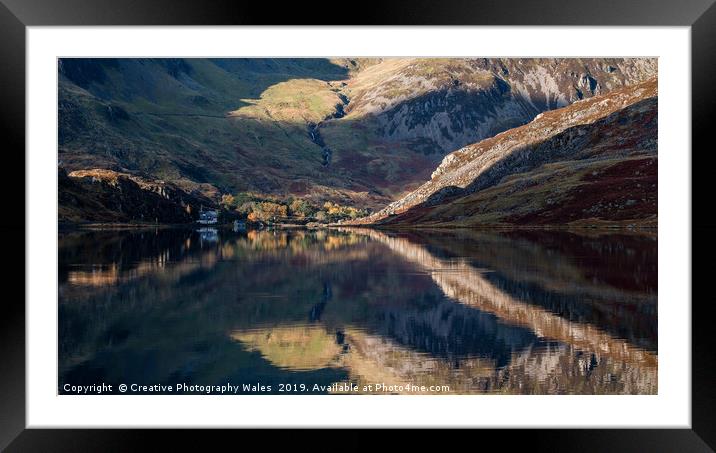 Idwal Cottage and Llyn Ogwen Reflection, Snowdonia Framed Mounted Print by Creative Photography Wales