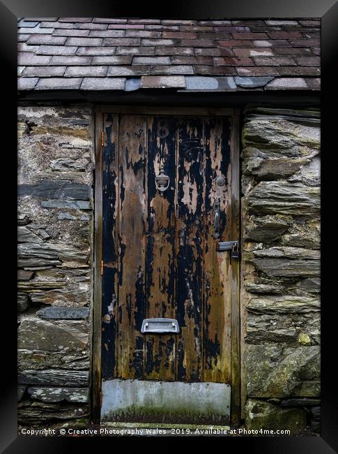 Old doorway at Blaenau Ffestiniog, Snowdonia Natio Framed Print by Creative Photography Wales