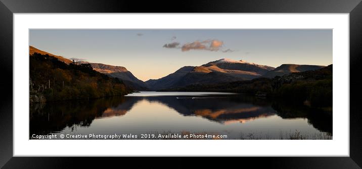 Snowdonia Panorama from Llyn Peris Framed Mounted Print by Creative Photography Wales