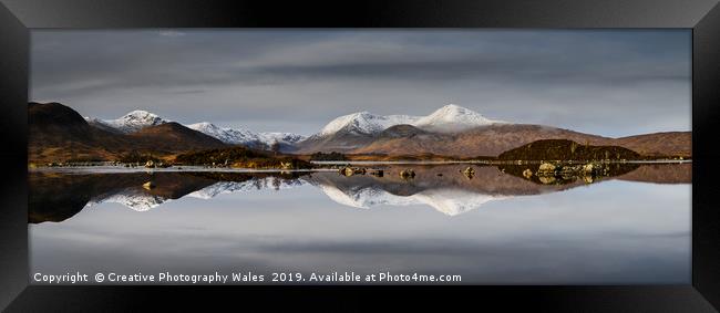 Loch Nah Achlaise, Rannoch Moor, Glencoe, Scotland, UK Framed Print by Creative Photography Wales