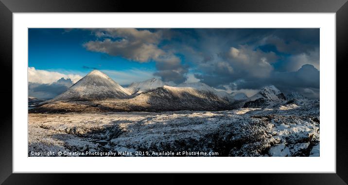 Winter view to the Cuillins , Isle of Skye Framed Mounted Print by Creative Photography Wales