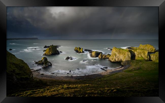 Bay at Elephant Rock, Ballintoy Coastline on the T Framed Print by Creative Photography Wales
