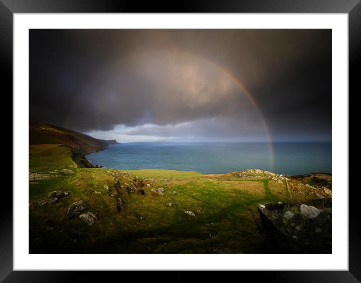 Torr Head and views to Murlough Bay on the The Cau Framed Mounted Print by Creative Photography Wales