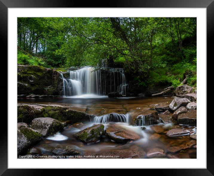 Blaen y Glyn Waterfalls, The Brecon Beacons Framed Mounted Print by Creative Photography Wales