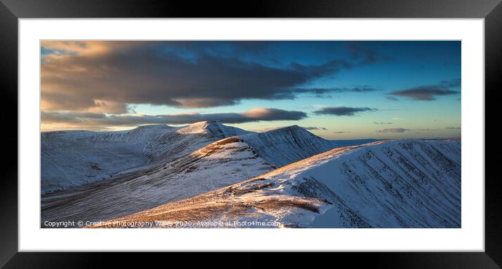 Cribyn winter glow Framed Mounted Print by Creative Photography Wales