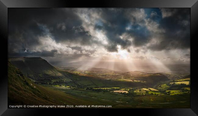 Light showers, Hay Bluff Framed Print by Creative Photography Wales