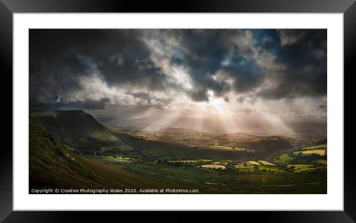 Light showers, Hay Bluff Framed Mounted Print by Creative Photography Wales