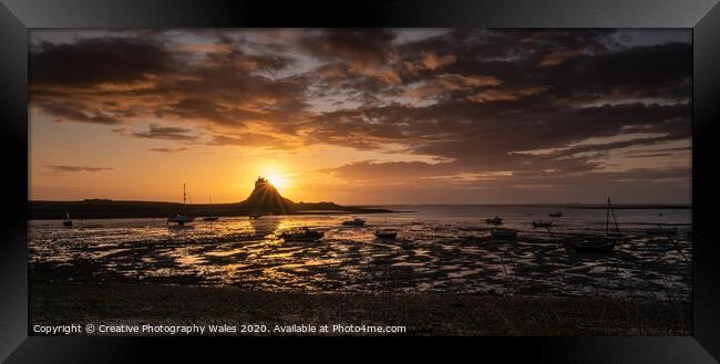 Dawn at Lindisfarne Harbour on Holy Island, Northumberland Framed Print by Creative Photography Wales