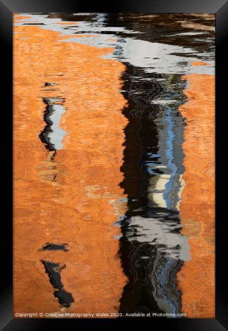 abstract reflections in water in cardiff bay Framed Print by Creative Photography Wales