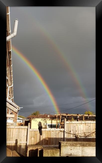 Double rainbow Framed Print by Raymond Partlett