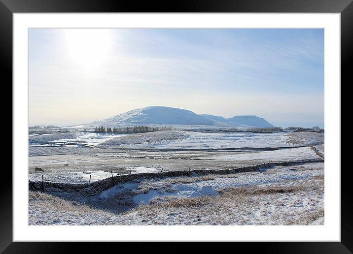  Ingleborough, Winter Wonderland Framed Mounted Print by Debra Kelday