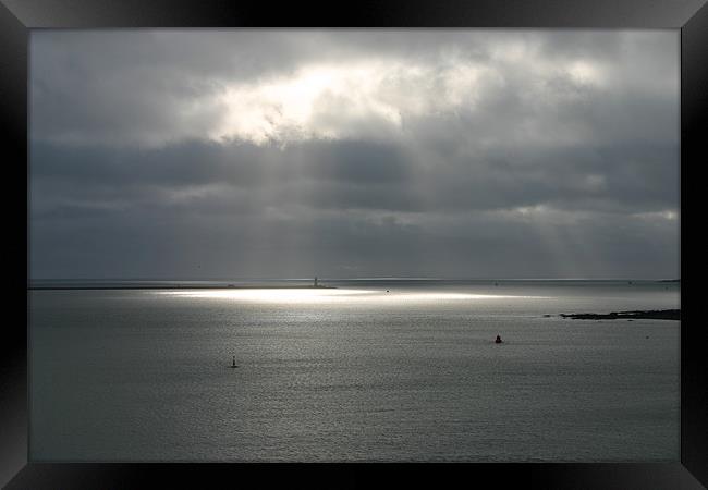 Shine a light, Plymouth Breakwater Framed Print by Nigel Barrett Canvas