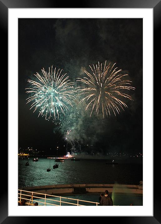 The view from Tinside Lido Framed Mounted Print by Nigel Barrett Canvas