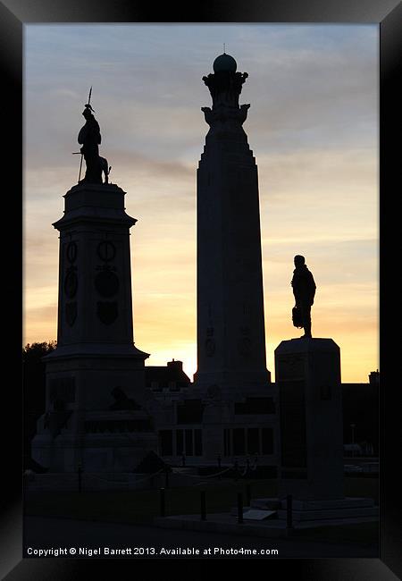 Plymouth Hoe Memorials Framed Print by Nigel Barrett Canvas